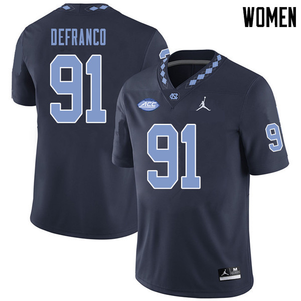 Jordan Brand Women #91 Nolan DeFranco North Carolina Tar Heels College Football Jerseys Sale-Navy